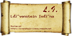 Lövenstein Ivána névjegykártya